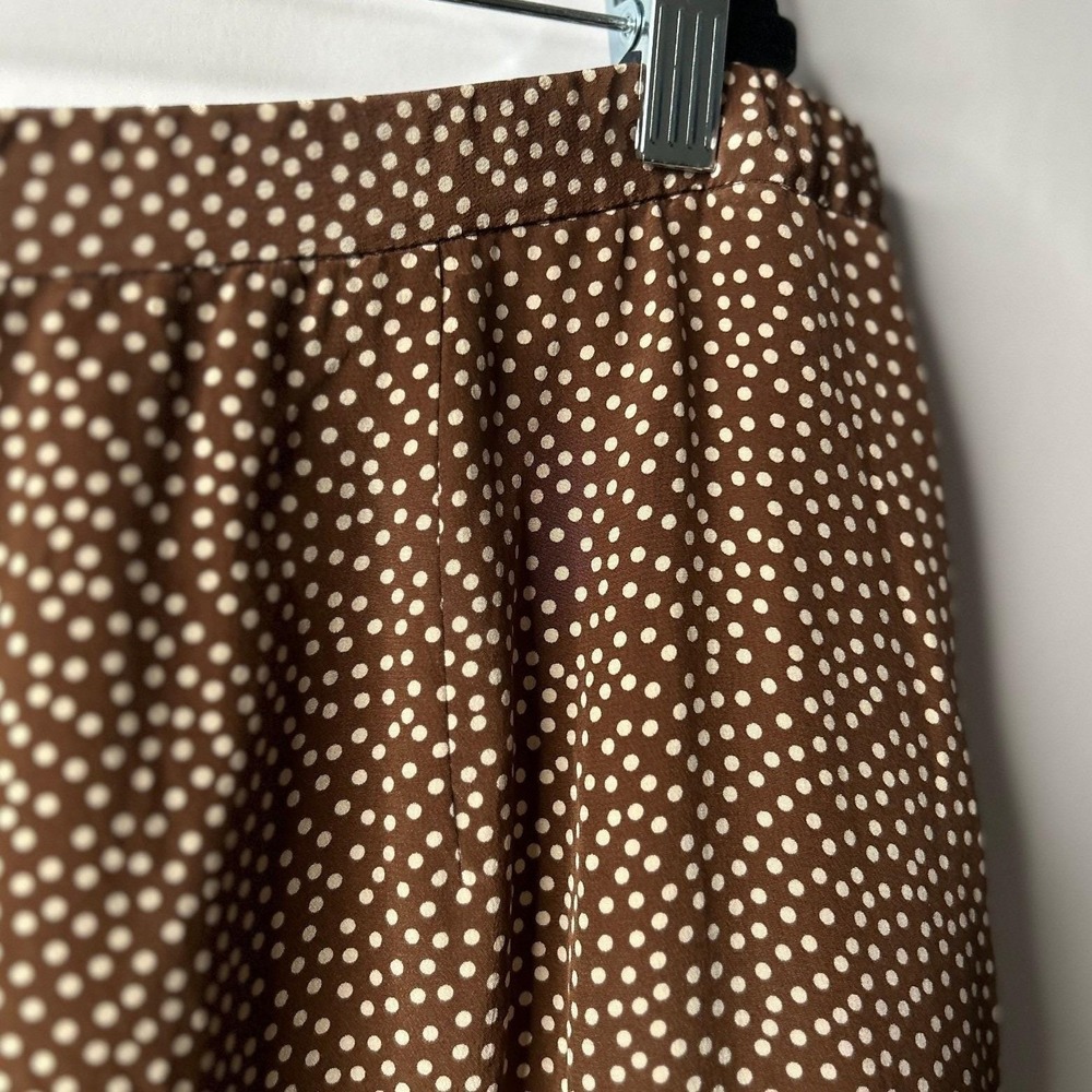 Vintage Pendleton Plus Silk Midi Skirt 22W Brown Polka Dot 90s Secretary Fall - Picture 5 of 13